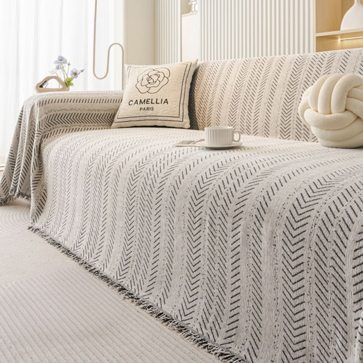 Scratch-Resistant Soft Chenille Sofa Slipcover