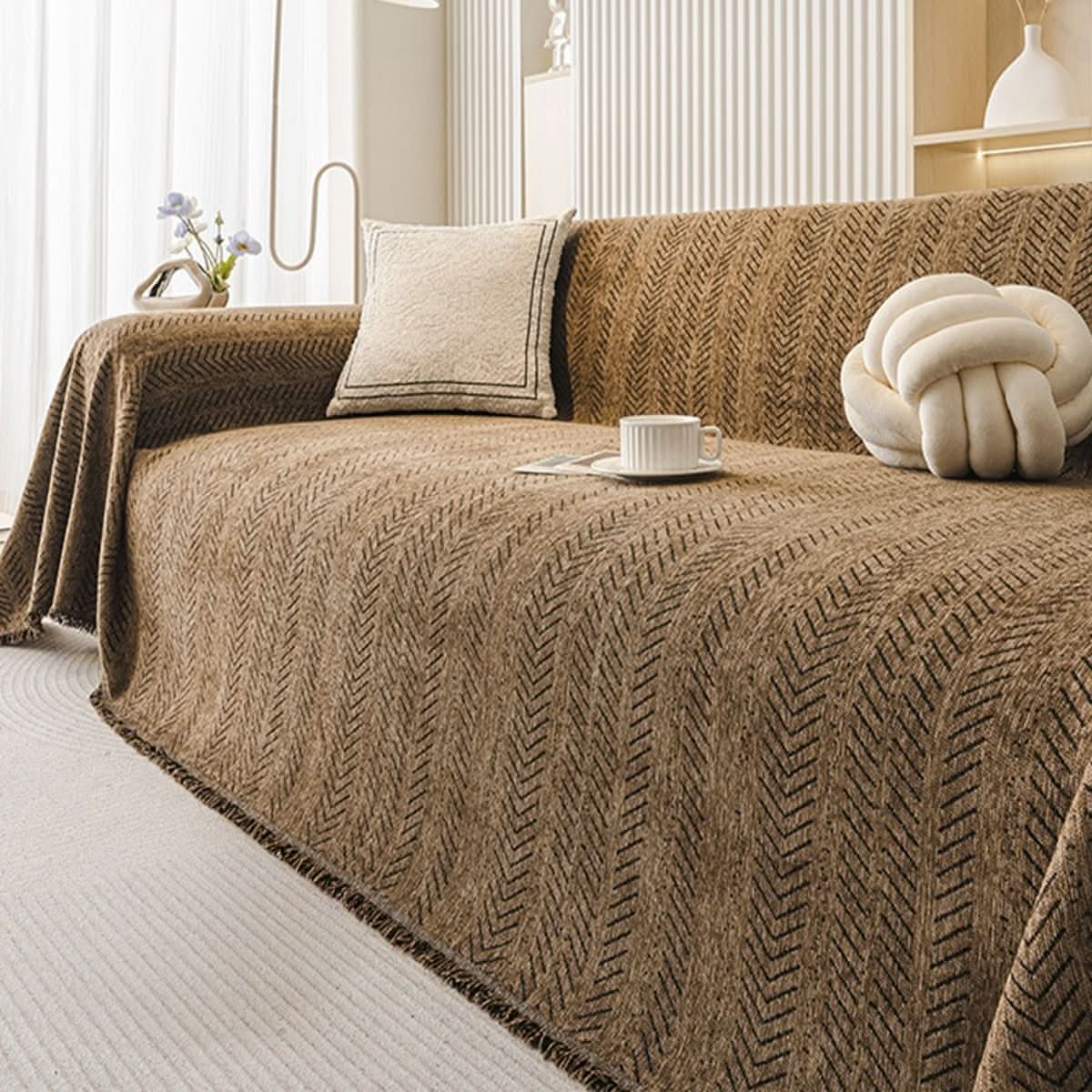 Scratch-Resistant Soft Chenille Sofa Slipcover