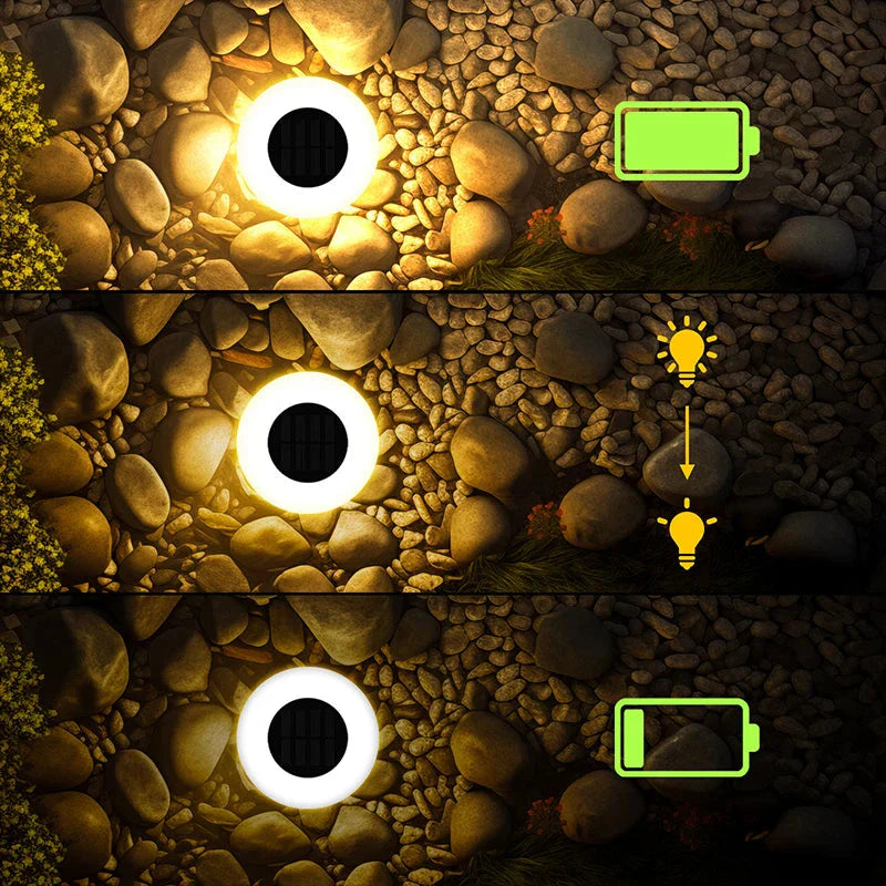 Set of 4 Solar Landscape Lights – 14 LEDs with 360-Degree Illumination
