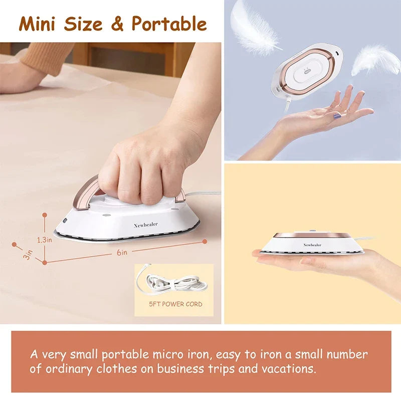 Compact Travel Iron – Quick Heating for Dry and Steam Pressing