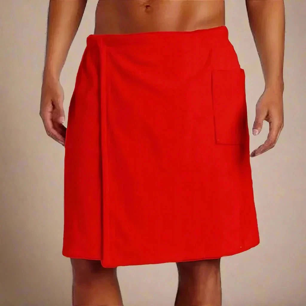 Towel Wrap for Bathing with Velcro Fastening and Storage Pocket