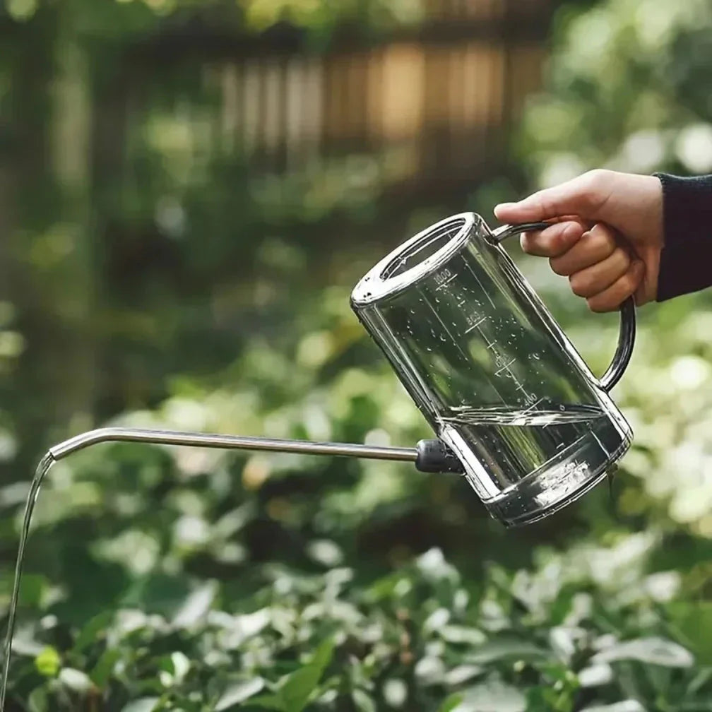 Long Spout Watering Can with Measurement Marks – Available in Green or Gray