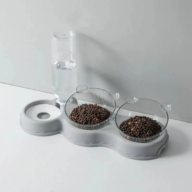 3-in-1 Pet Feeding Station with Automatic Water Dispenser for Cats and Dogs