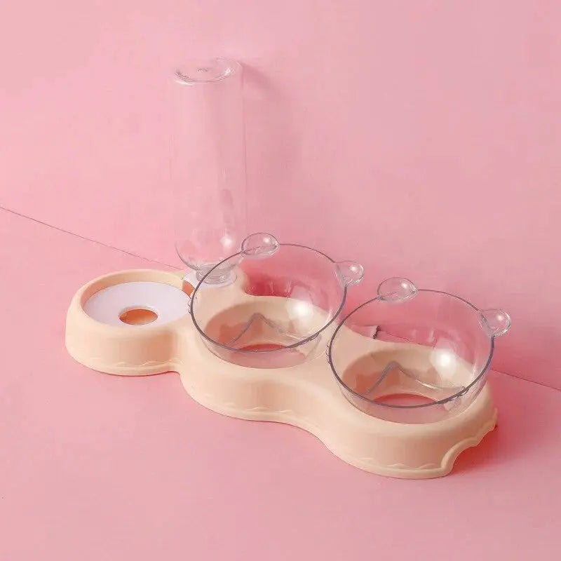 3-in-1 Pet Feeding Station with Automatic Water Dispenser for Cats and Dogs