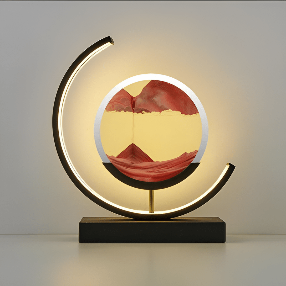 Tranquil Sand Flow and Soothing Light Display