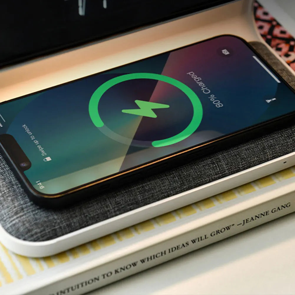 Alarm Clock and Wireless Charging Station Bedside Lamp