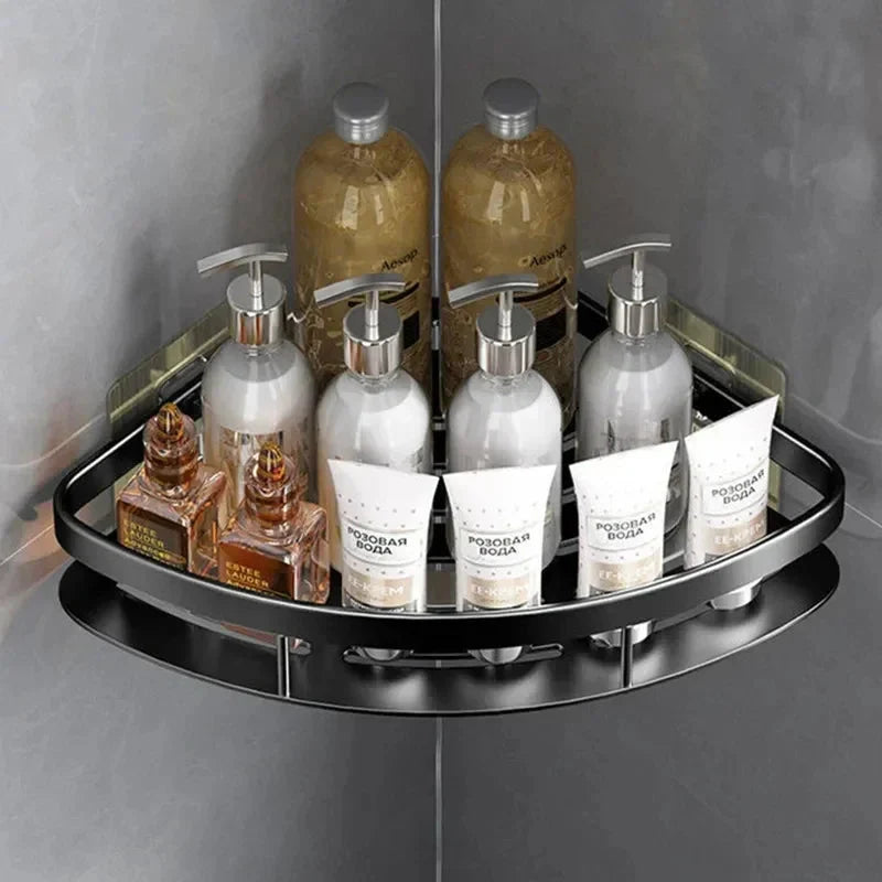 Aluminum Corner Shelf for Shower and Bathroom - No Drilling Required