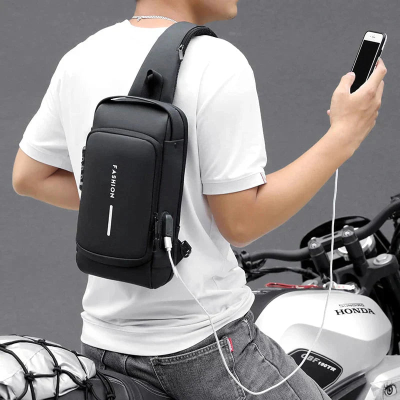 Tablet Shoulder Bag Featuring USB Port and Combination Lock – 3 Colors