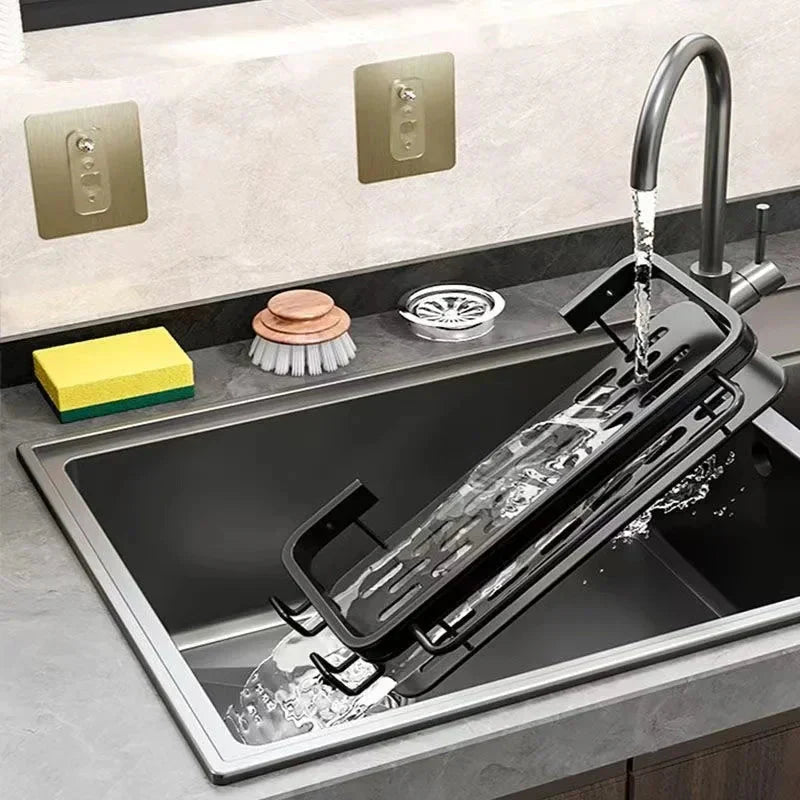 Self-Draining Aluminum Sink Organizer – No Drilling Required