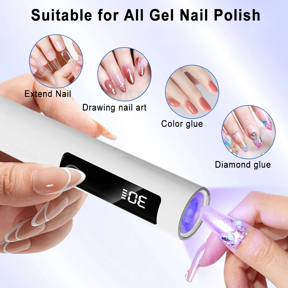 Handheld or Hands-Free UV Gel Nail Applicator with Stand