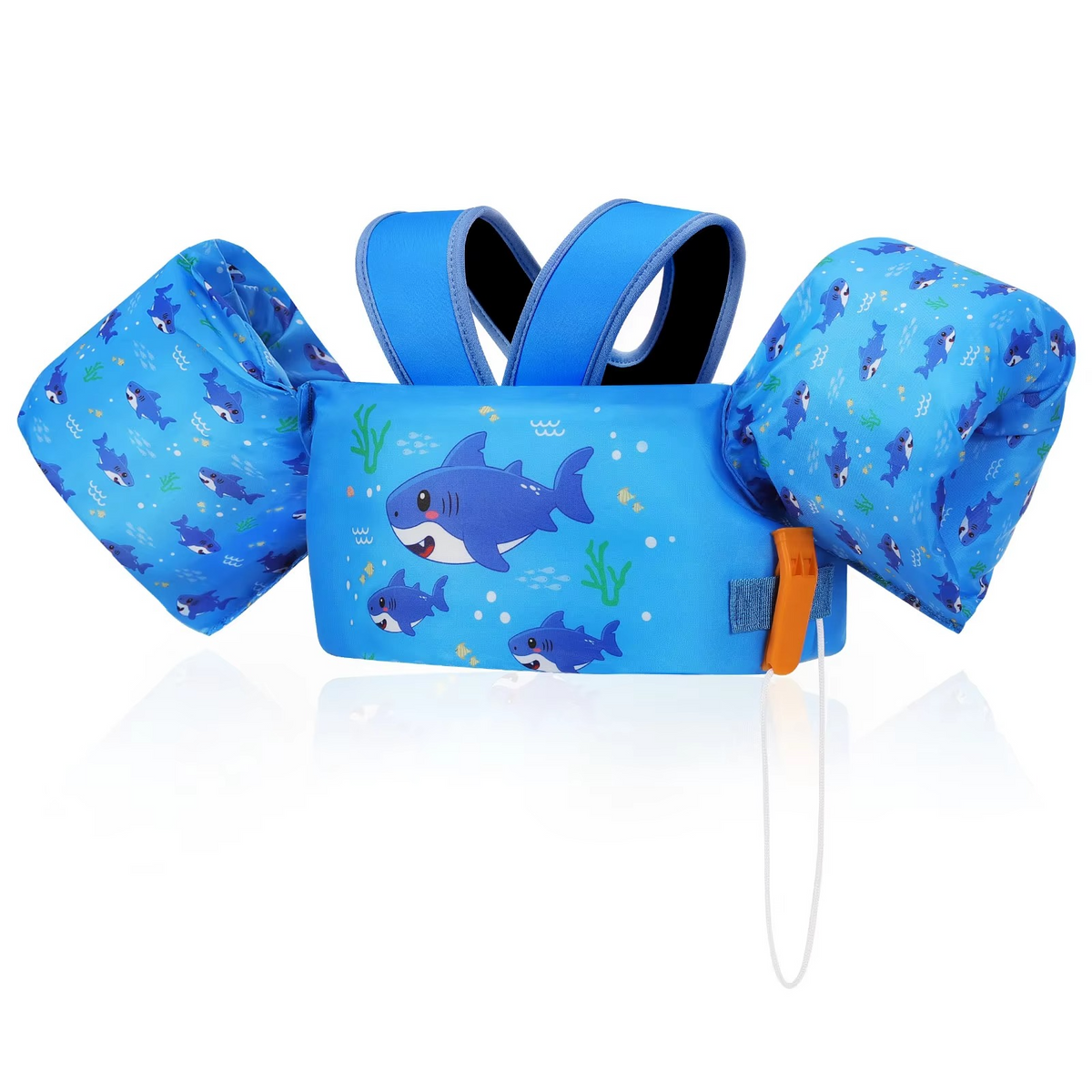Children's Foam Swim Vest with Arm Floats and Safety Whistle