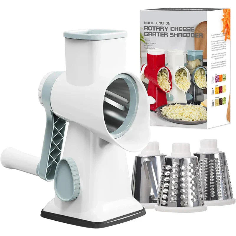 Grater with 3 Stainless Steel Drums – Rotary Design