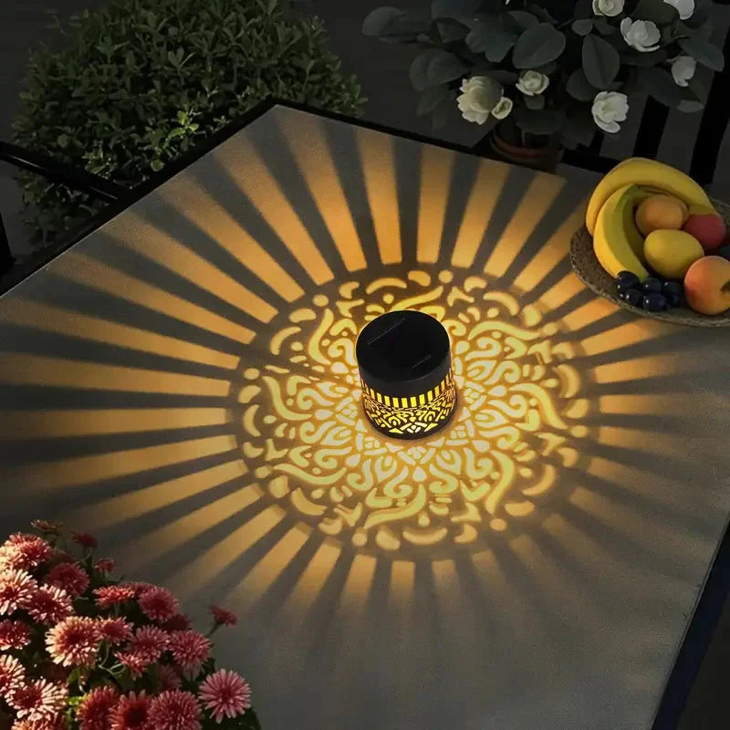 Decorative Solar Lantern – Garden Light with Shadow Design
