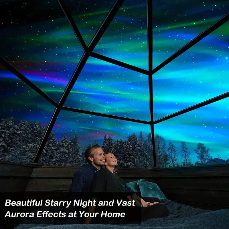 Aurora Glow Projector | Sync with Music & Remote Control | Mood Lighting | USB Rechargeable | 7.8×7.8×8.7 cm
