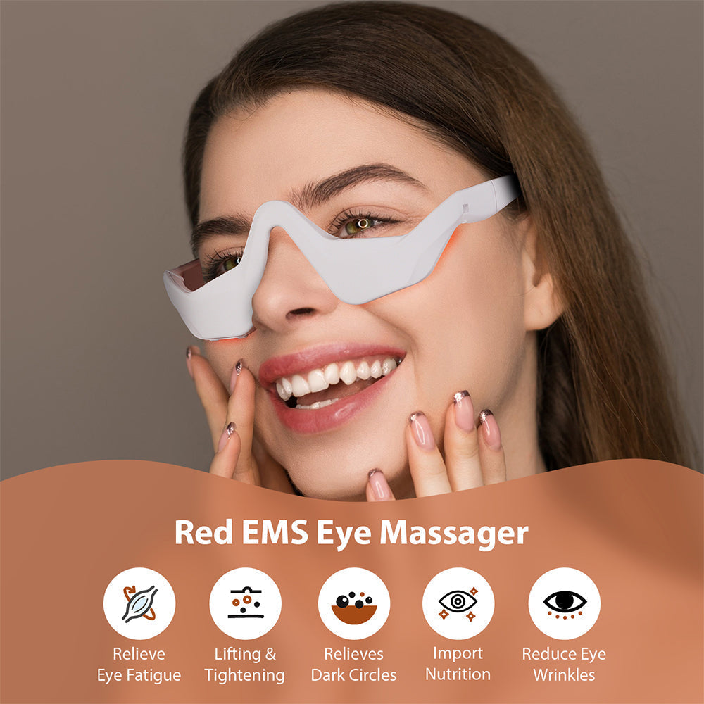 Eye Massager with Four Modes and Red Light for Wearable Relaxation