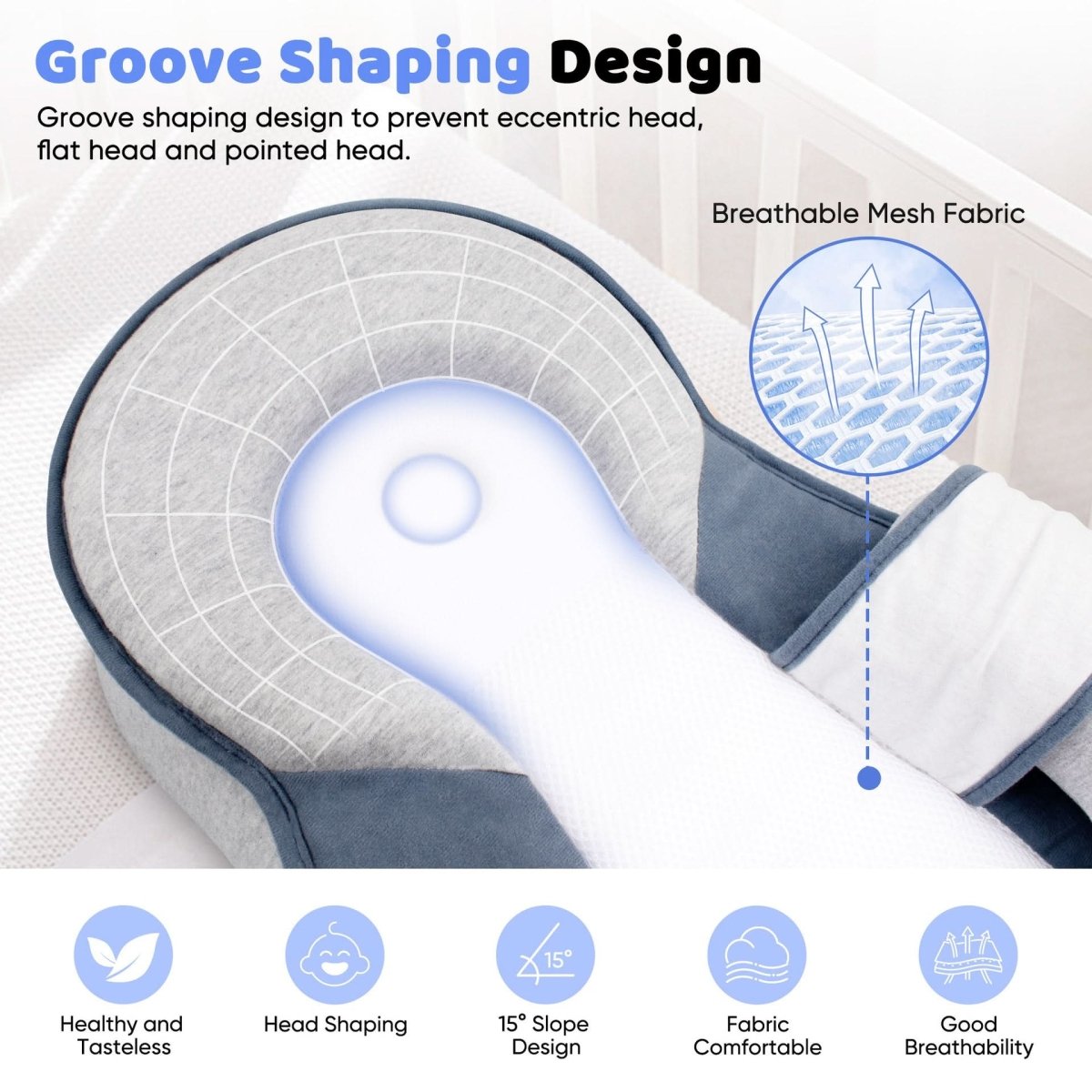 Safe Sleep Support Pillow for Baby – Ergonomic Design