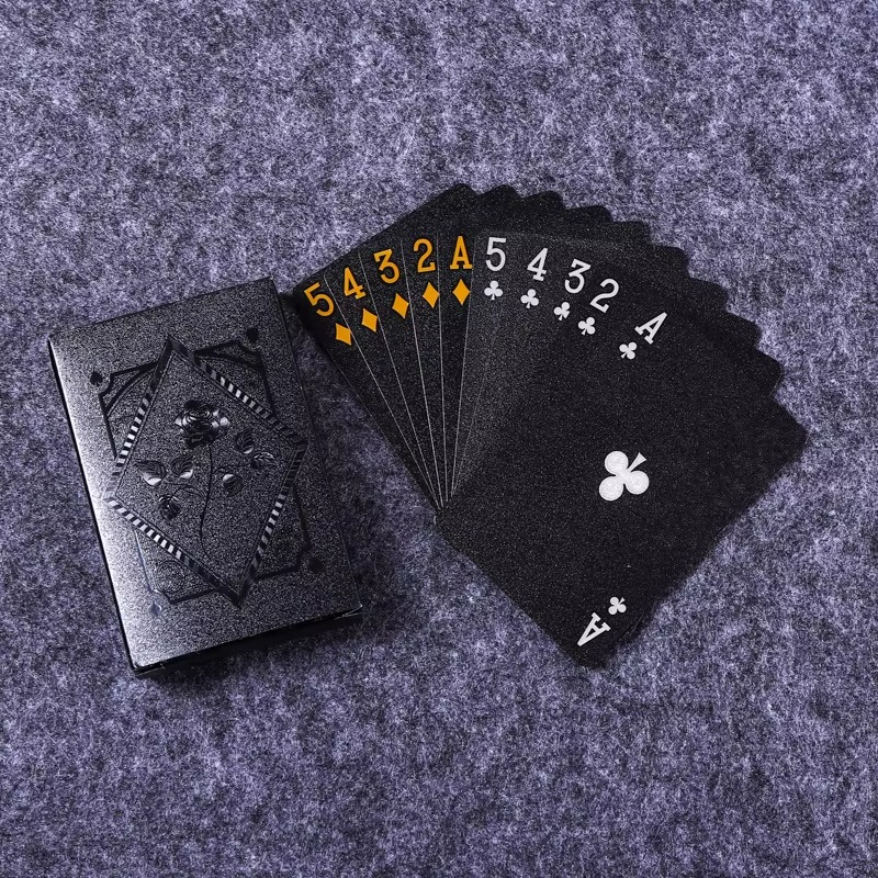 Gold-Printed Plastic Playing Cards – Waterproof for Travel and Gaming