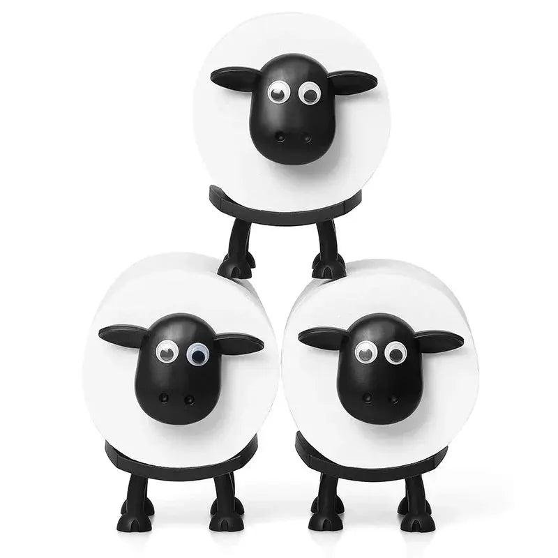 Freestanding Set of 2 Decorative Sheep Toilet Paper Holders