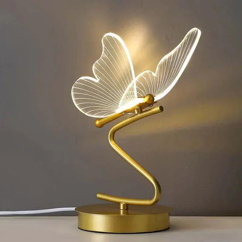 LED Table Lamp with Acrylic Wings – Elegant Butterfly Design