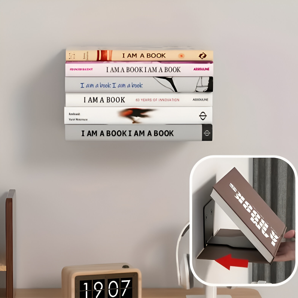 Invisible Floating Shelf for Books | Sturdy Iron Wall Mount
