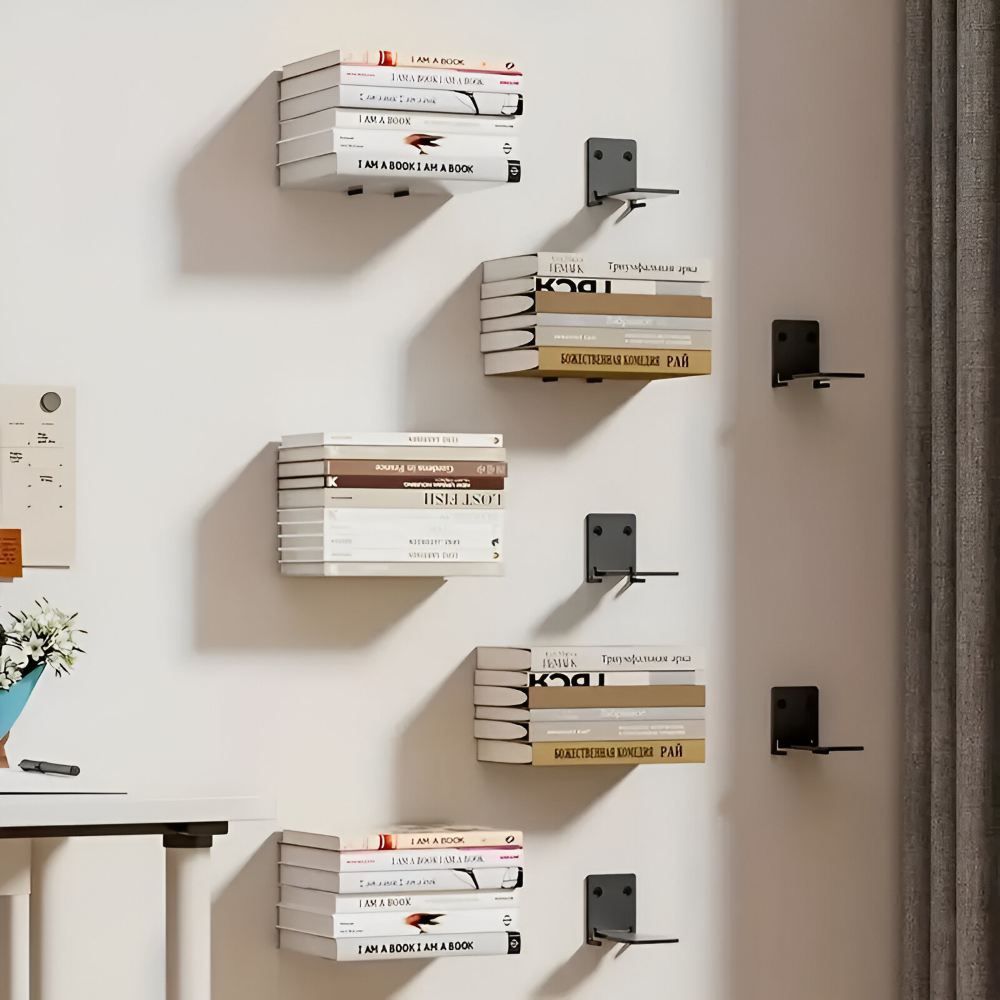 Invisible Floating Shelf for Books | Sturdy Iron Wall Mount