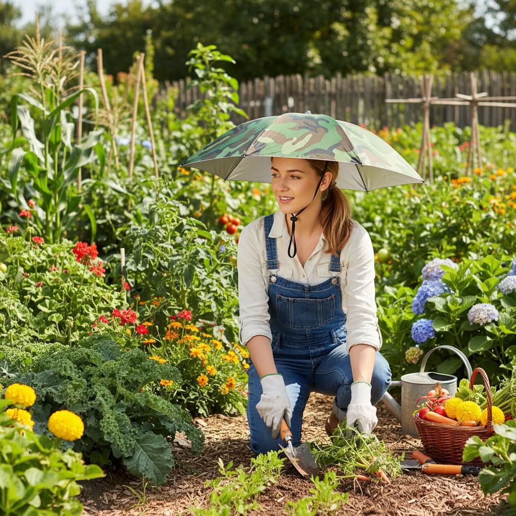 Hands-Free Sun Protection Umbrella Hat – Lightweight Outdoor Design