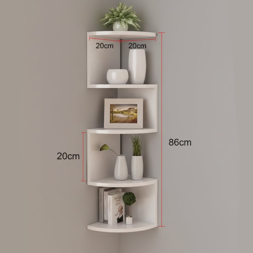 Zigzag Design Corner Shelf – 5-Tier Space-Saving Organizer