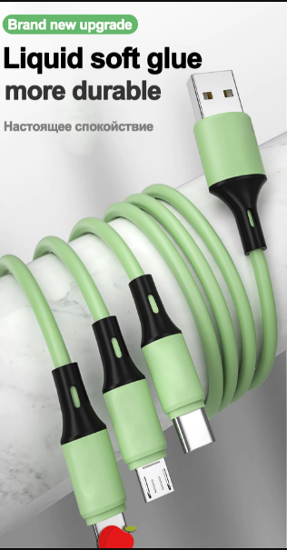 Multi-Connector USB Cable – 3-in-1 Charging Solution