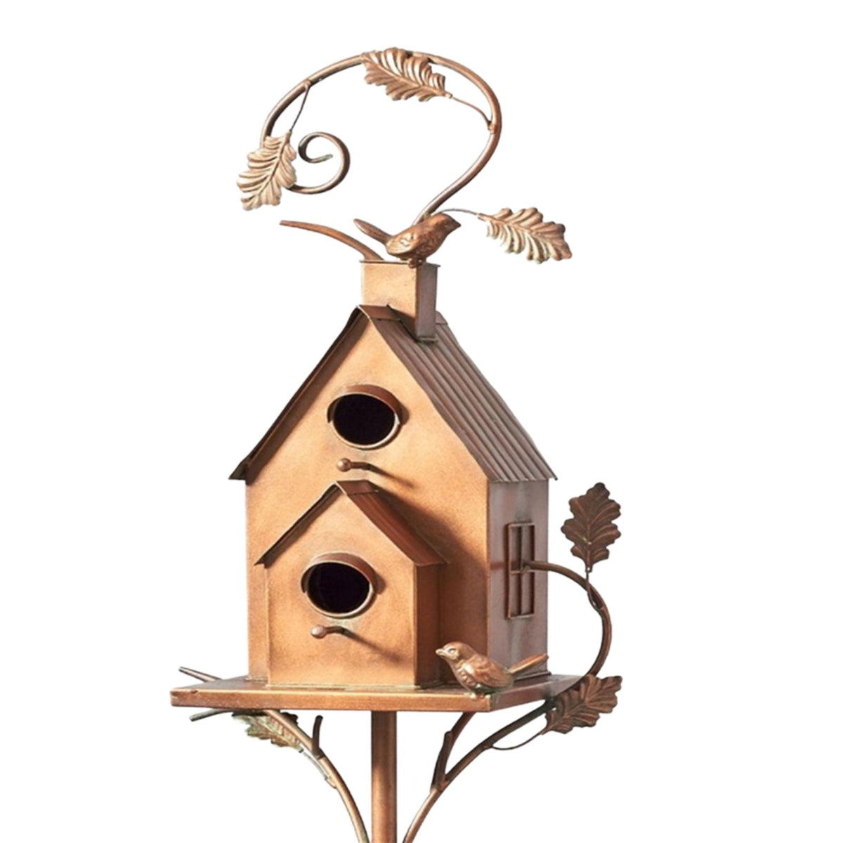 Handcrafted Garden Stake Birdhouse – Decorative Metal Feeder Sculpture for Outdoor Spaces