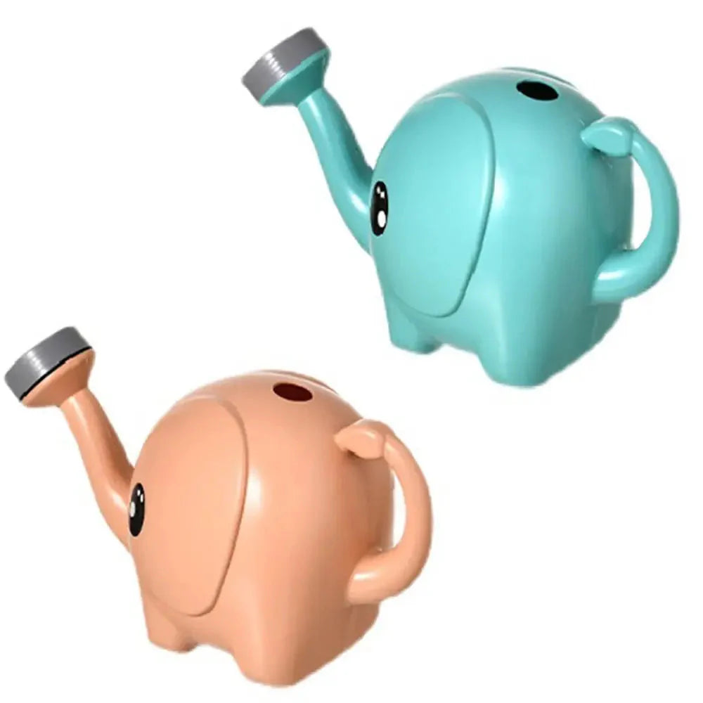 Watering Can in Elephant Design with Spray Nozzle – 1500 ml, Green/Orange