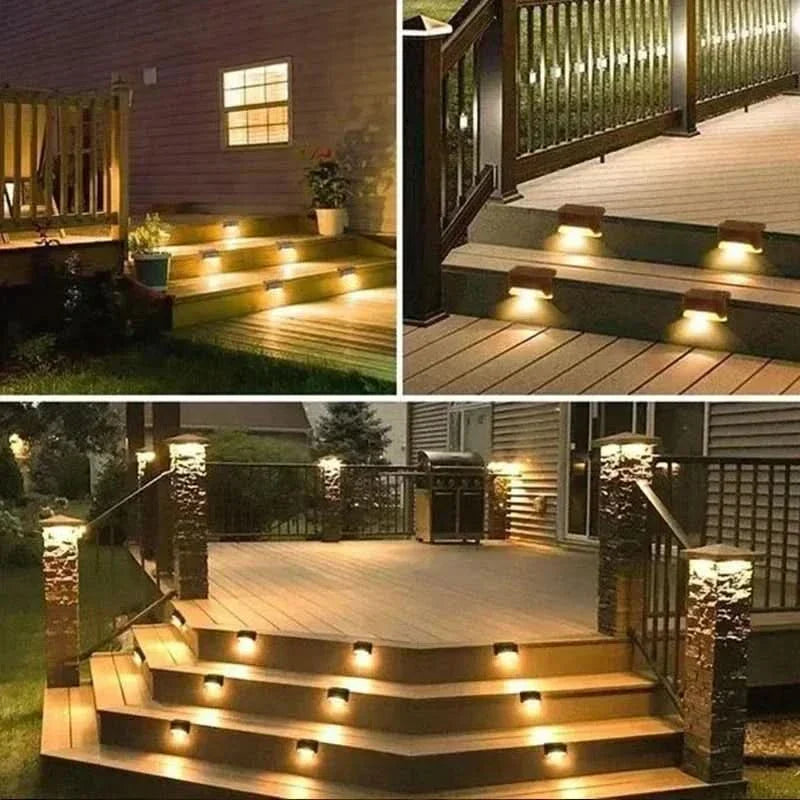 Solar-Powered LED Step Lights for Outdoor Garden Decoration