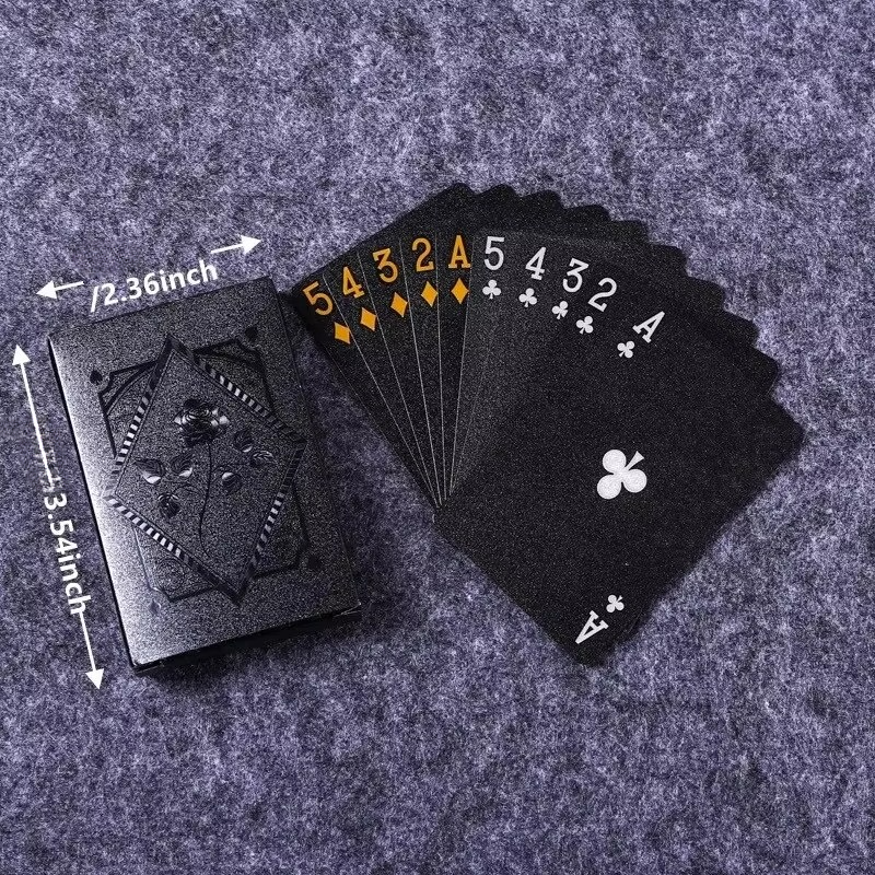 Gold-Printed Plastic Playing Cards – Waterproof for Travel and Gaming