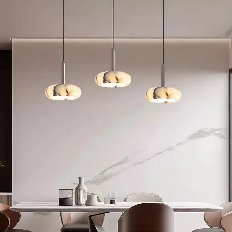 Soft Decorative Lighting with Creative Marble LED Pendant Lamp