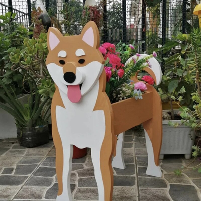 Weatherproof PVC Flower Pot Statue – Charming Animal Planter for Yard, Patio & Balcony Decor
