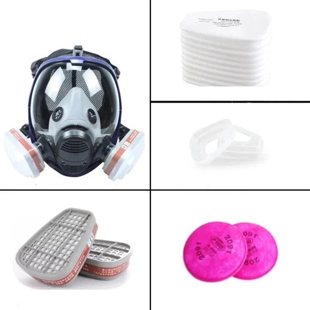 Complete Respiratory Mask with Clear Visor and Changeable Filter Cartridges