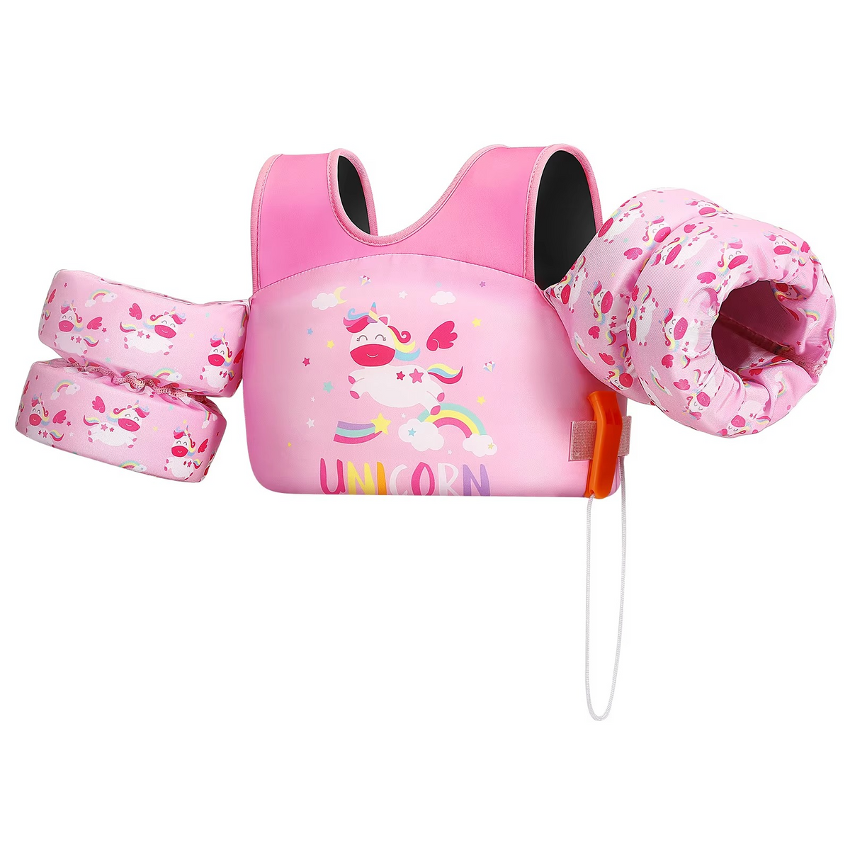 Children's Foam Swim Vest with Arm Floats and Safety Whistle