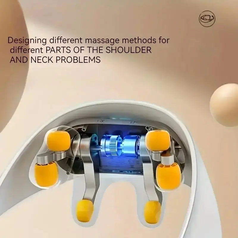 Portable Shiatsu Massager for Neck and Shoulders with Heat – Rechargeable