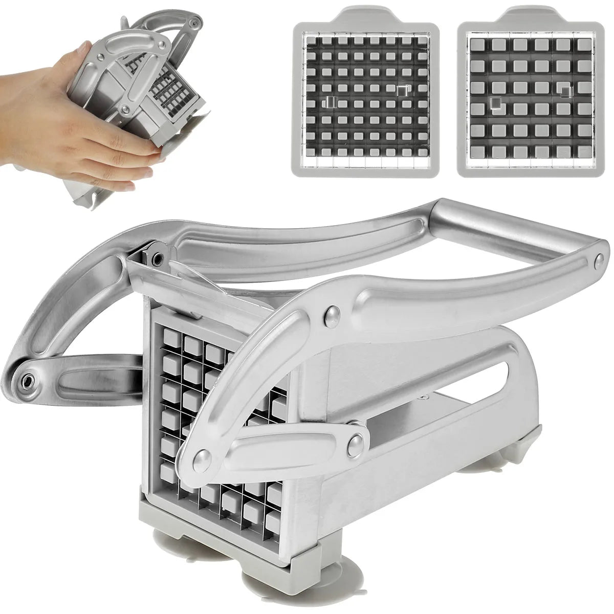 Heavy-Duty Vegetable Chopper and Potato Slicer - Stainless Steel Fry Cutter