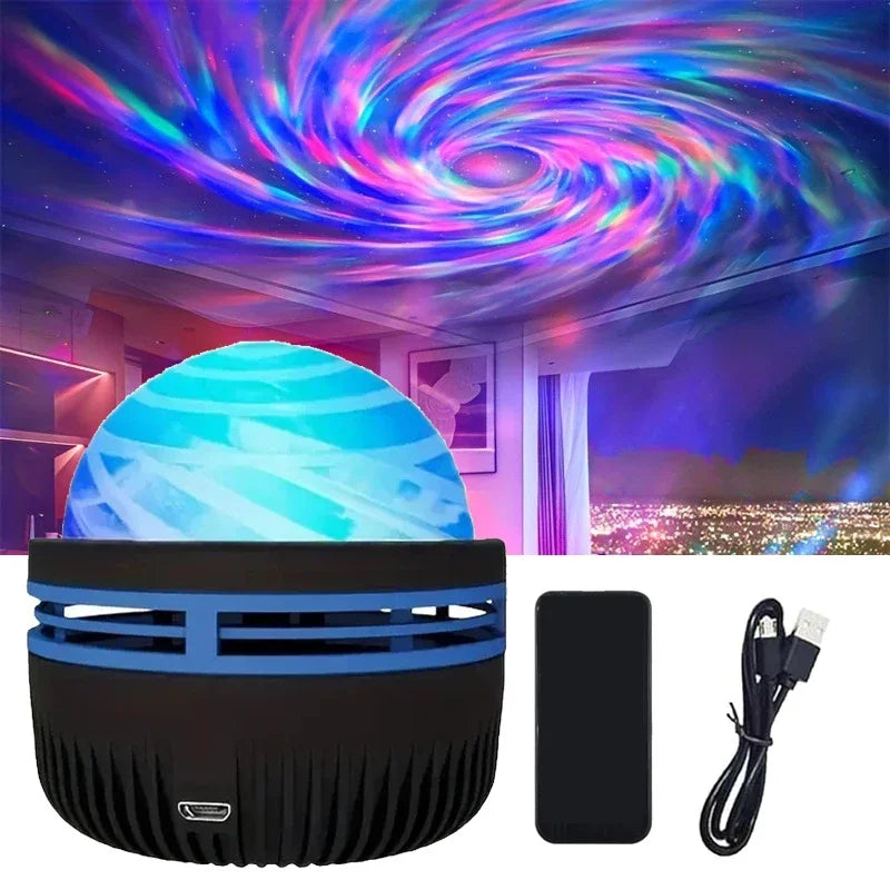 Aurora Glow Projector | Sync with Music & Remote Control | Mood Lighting | USB Rechargeable | 7.8×7.8×8.7 cm