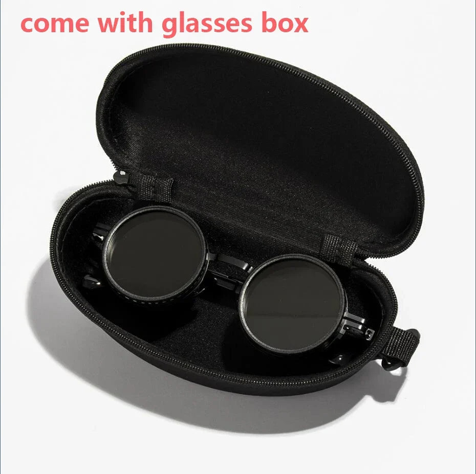 Round Frame Sunglasses with UV400 Protection – Adjustable Polarized Lens