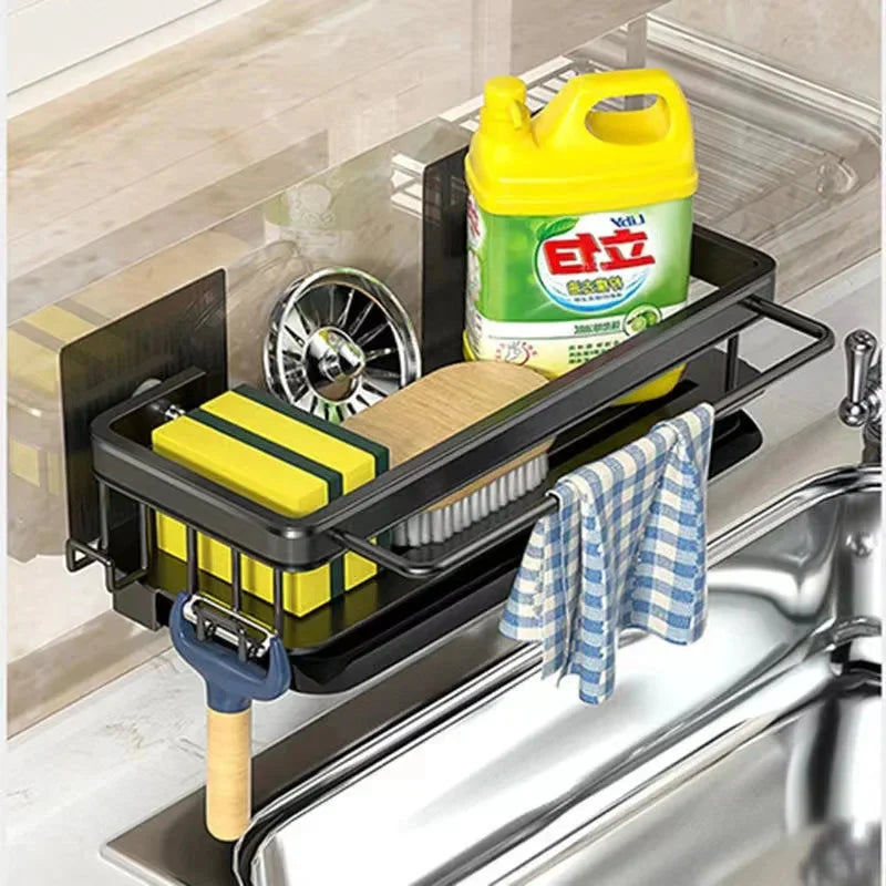 Self-Draining Aluminum Sink Organizer – No Drilling Required