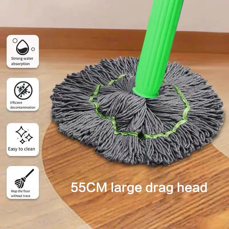 Microfiber Mop Head with Self-Wringing Feature – 55 cm, Hands-Free