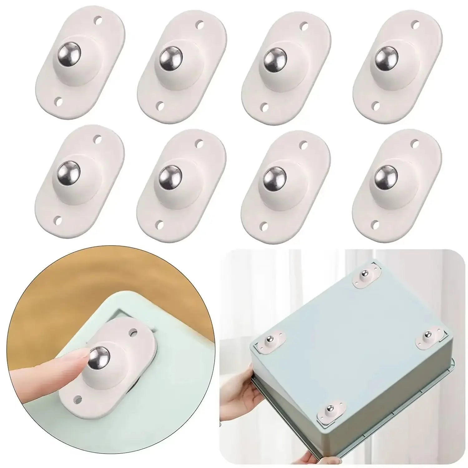 Set of 8 Self-Stick Furniture Gliders – 360° Moving Pads
