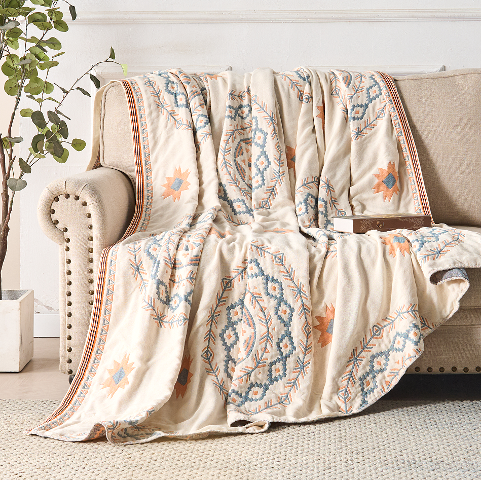 Chic Cotton Mandala Throw Blanket for Cozy Living Spaces