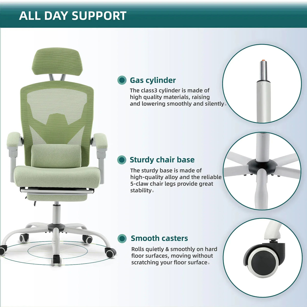 Mesh Gaming Chair with High Back, Lumbar Support, and Reclining Feature