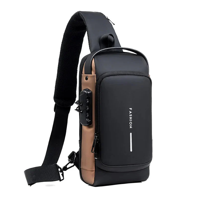 Tablet Shoulder Bag Featuring USB Port and Combination Lock – 3 Colors