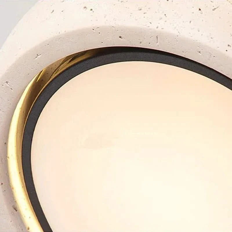 Wabi Sabi Ceiling Fixture in Yellow Travertine