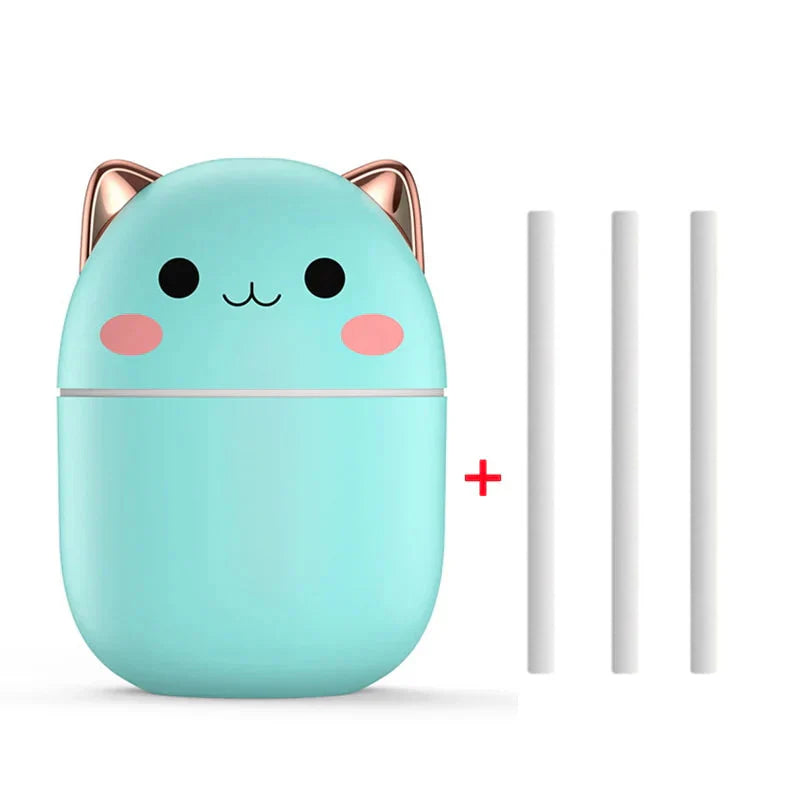 USB Cat Ear Humidifier with Color LED Night Light – Available in 3 Colors