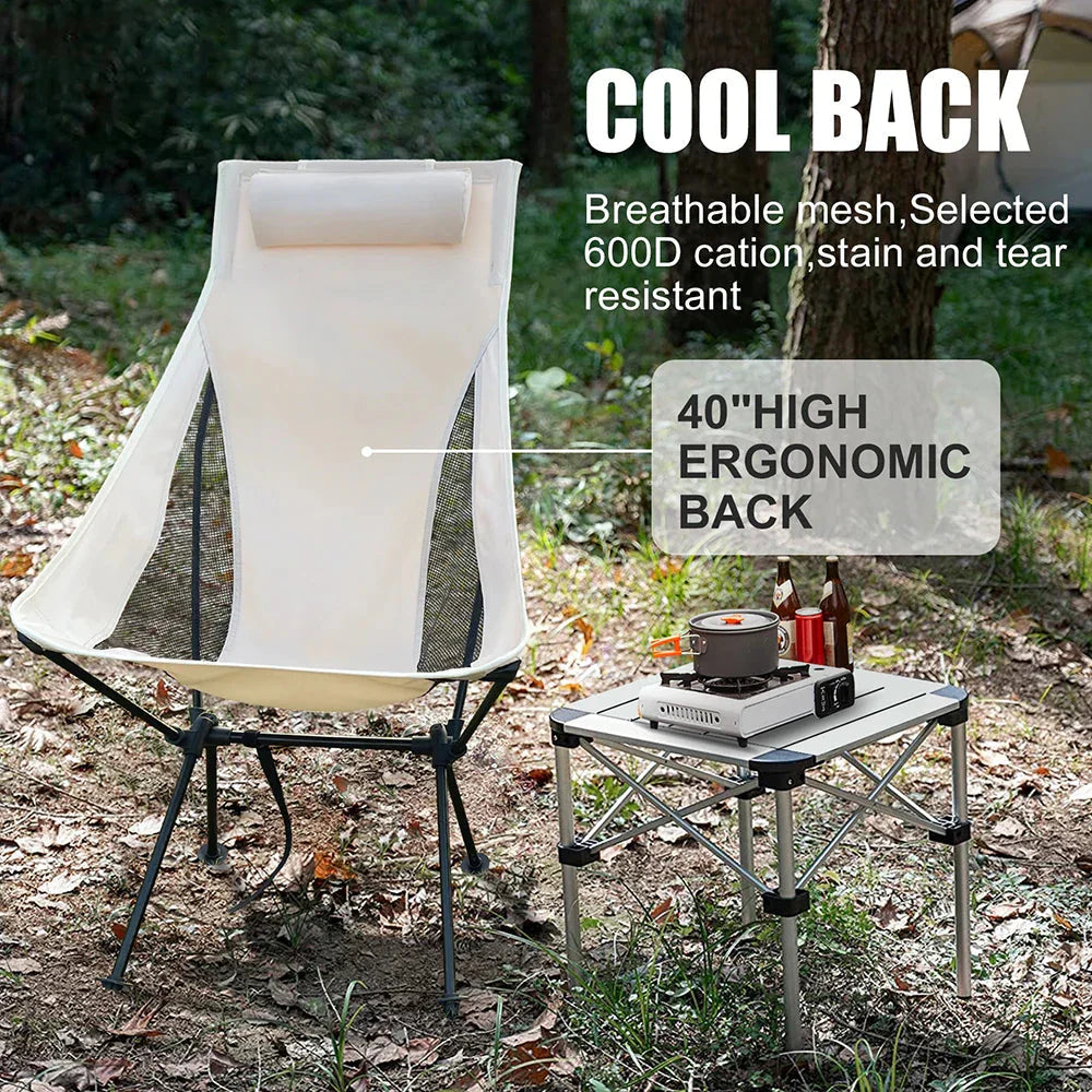 Lightweight Aluminum Frame Camping Chair - Holds Up to 150 kg