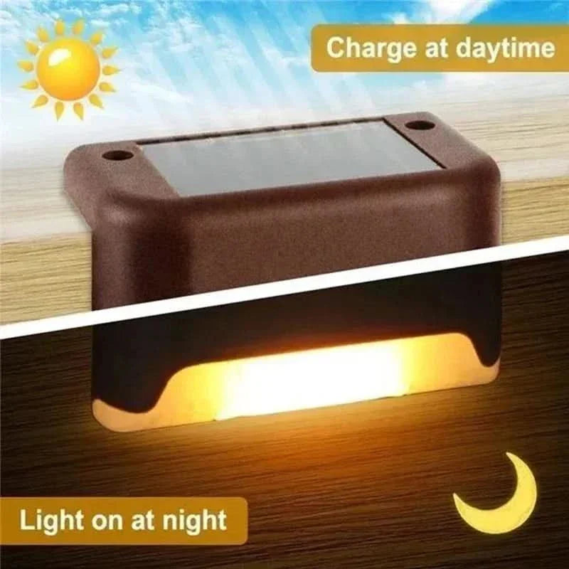 Solar-Powered LED Step Lights for Outdoor Garden Decoration